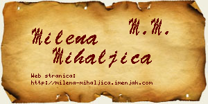 Milena Mihaljica vizit kartica